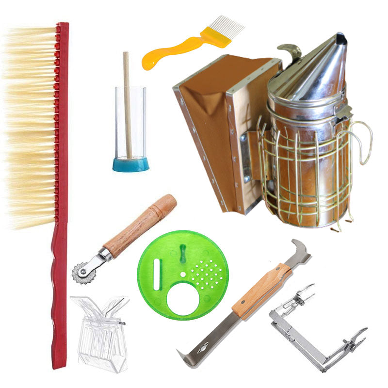 9 Pcs Beekeeping Bee Hive Starter Kit for Professional and Beginner Beekeeper's-0